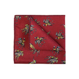 Horse Racing Pocket Square - Burgundy