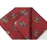 Horse Racing Pocket Square - Burgundy