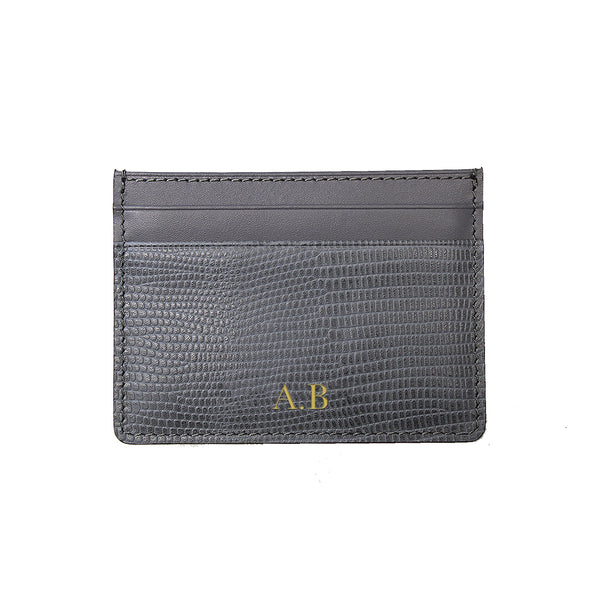 Personalised Card Holder - Grey Lizard Look