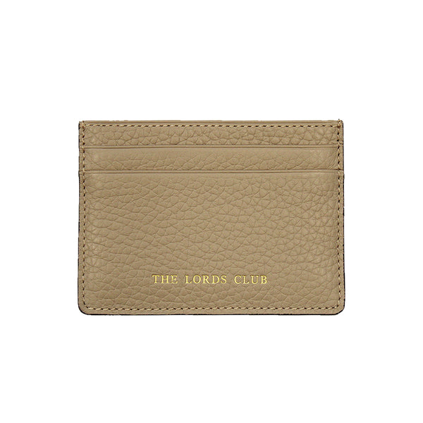 Personalised Card Holder - Taupe Grained Leather