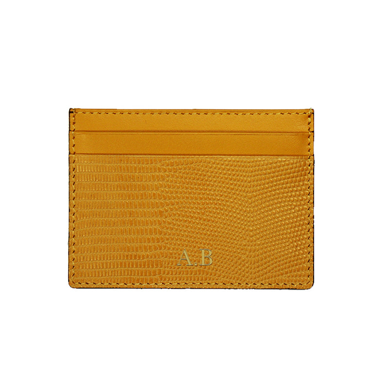 Personalised Card Holder - Yellow Lizard Look